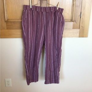 Women’s cotton/ linen pull on cropped pants
